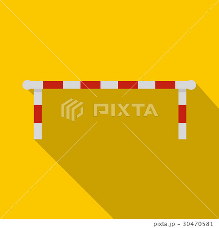 Striped barrier icon, flat style 30470581
