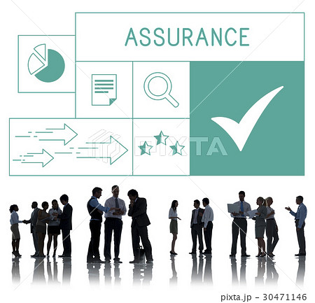 People with illustration of quality product warranty assurance 30471146