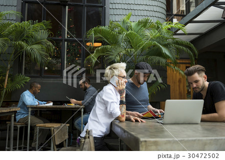 People Talk Use Digital Devices Mobile Tablet People Talk Use Digital Devices Mobile Tablet 30472502