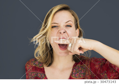 Woman Scream Shouting Furious Portrait Concept 30473143