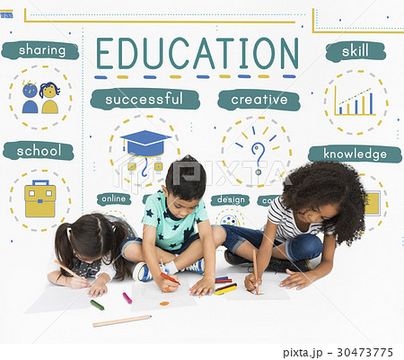 Kids Fun Camp Education Space Icons 30473775