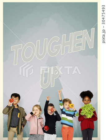 Group of school kids with aspiration word graphic 30475493