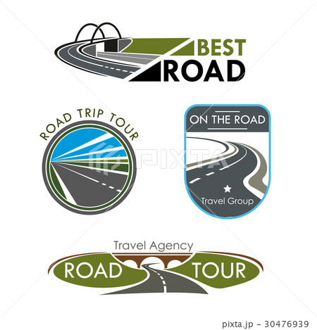 Vector icons set for road travel or trip company 30476939