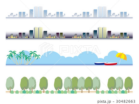 タイトル背景イメージ 帯セットのイラスト素材