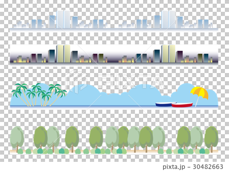 タイトル背景イメージ 帯セットのイラスト素材