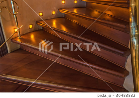 Brown wooden staircase 30483832