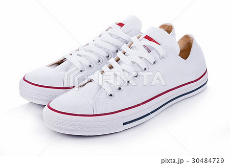 Classic white sneakers isolated on white 30484729