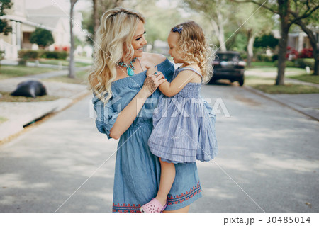 young family on the street 30485014