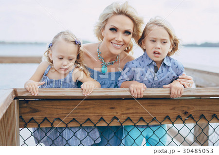 young family on the street 30485053