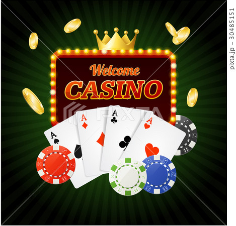 Casino Sign Banner Light Bulbs Vintage Neon Frame 30485151