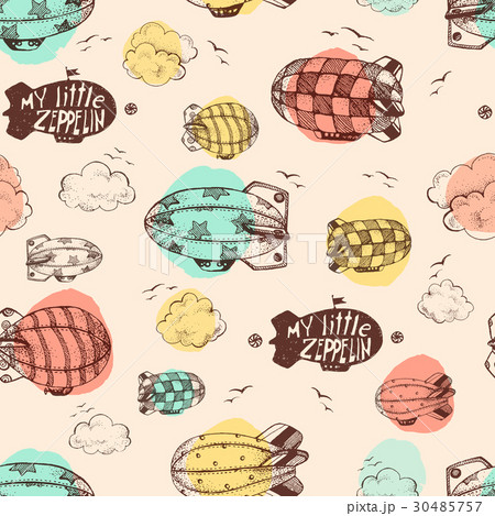 Hand drawn vector vintage seamless pattern with Hand drawn vector vintage seamless pattern with 30485757