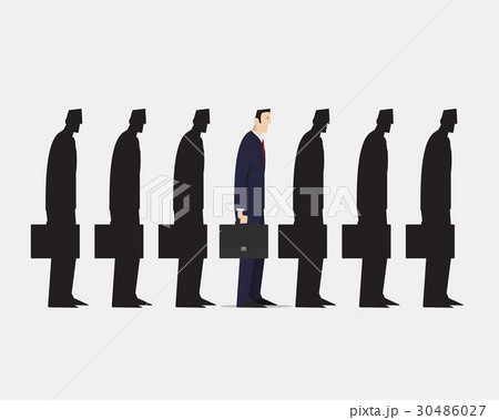 Businessman standing out from crowd. Businessman standing out from crowd. 30486027