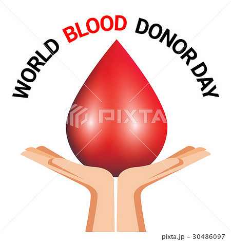 Hand Holding blood drop for World Blood Donor Day Hand Holding blood drop for World Blood Donor Day 30486097