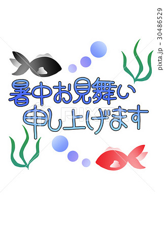 暑中見舞い＿縦 30486529