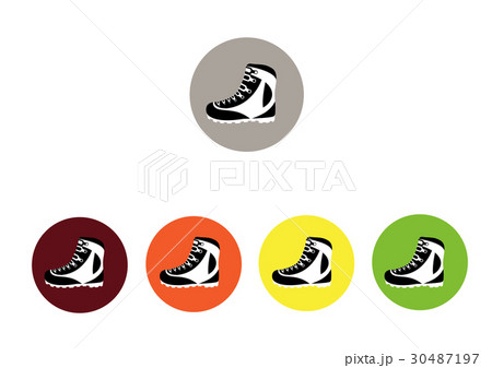 set of  colorful icons for  hikers boots 30487197