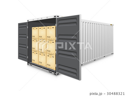 Cargo container vector 30488321
