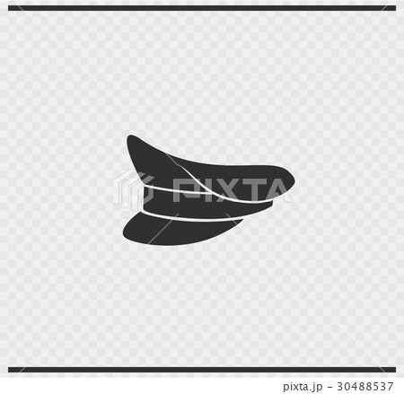 Cap icon black color on transparent 30488537