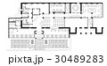 Standard cafe furniture symbols on floor plans 30489283