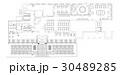 Standard cafe furniture symbols on floor plans 30489285