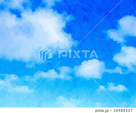 日本の空 水彩画風のイラスト素材