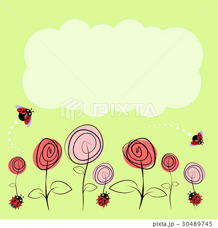 vector drawing with flowers and insects 30489745