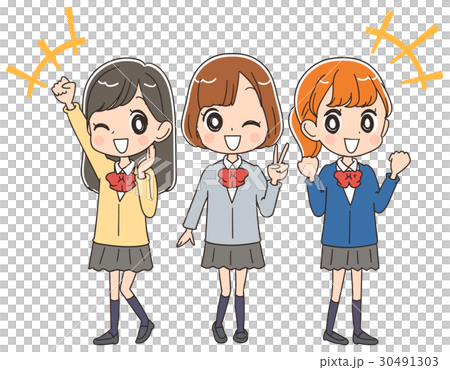 元気な女子高生のイラスト 全身 のイラスト素材 元気な女子高生のイラスト 全身 のイラスト素材