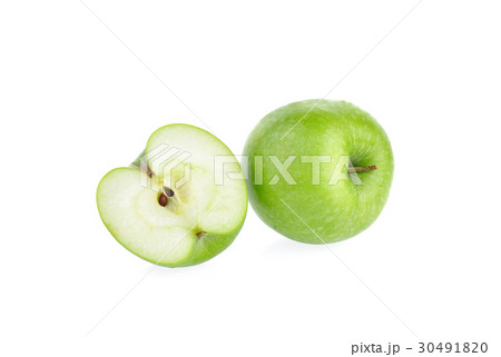 green apple on white background 30491820