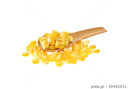 Boiled corn on white background 30492031