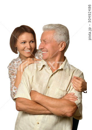 Elderly father with an adult daughter 30492486