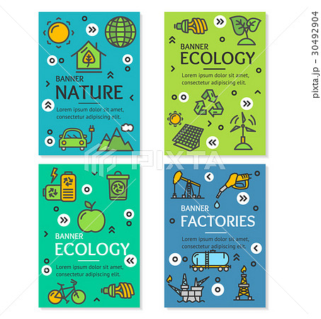 Ecology Flyer Banner Posters Card Set. Vector Ecology Flyer Banner Posters Card Set. Vector 30492904