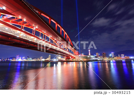 神戸大橋の夜景の写真素材