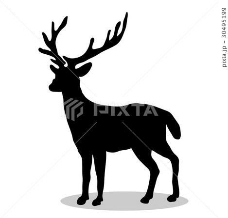 Deer Woodland Black Silhouette Animalのイラスト素材