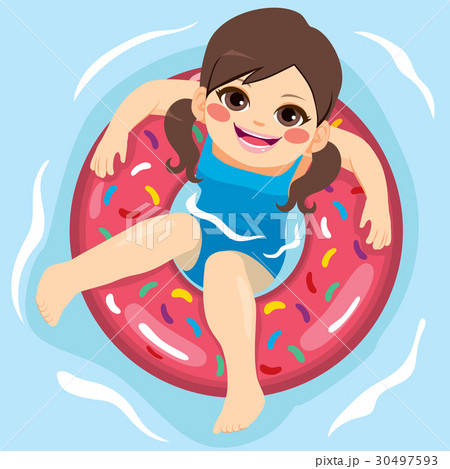 Girl Pool Inflatableのイラスト素材
