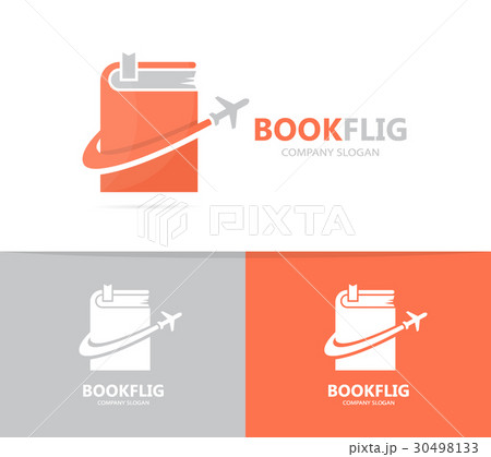 Vector of book and airplane logo combination Vector of book and airplane logo combination 30498133
