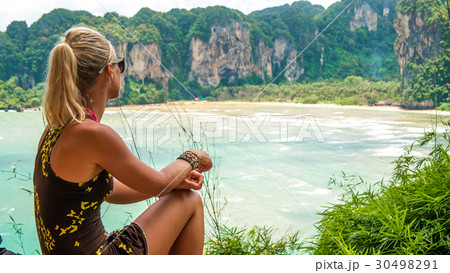 Blond beautiful Women on View Point to Hat Tom Sai 30498291