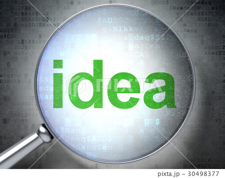 Advertising concept: Idea with optical glass Advertising concept: Idea with optical glass 30498377