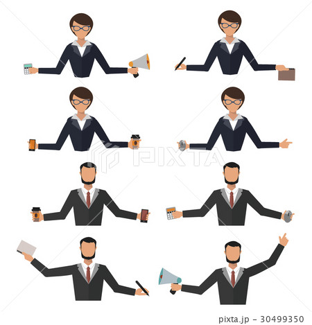 Business woman office job stress work vector 30499350