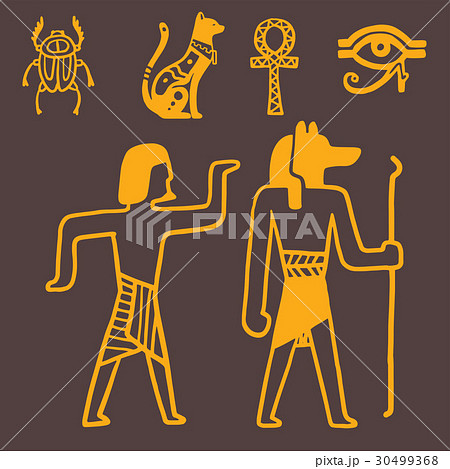 Egypt travel history sybols hand drawn design Egypt travel history sybols hand drawn design 30499368
