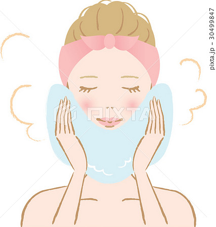 蒸しタオル 美容 女性のイラスト素材 蒸しタオル 美容 女性のイラスト素材