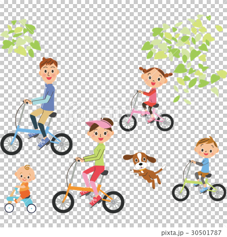 Families riding a bicycle 30501787