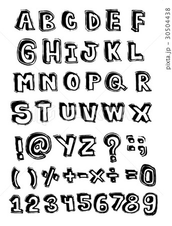 Vector of stylized retro font and alphabet .vector 30504438