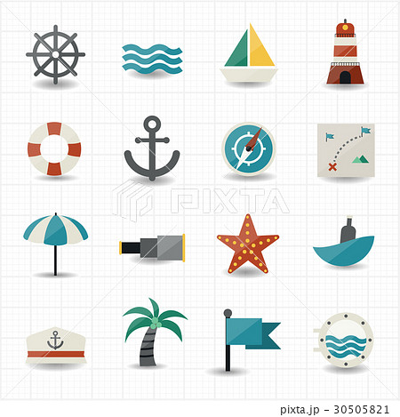 Nautical and sea icons 30505821