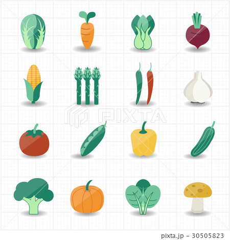 Vegetables iconsのイラスト素材 [30505823] - PIXTA