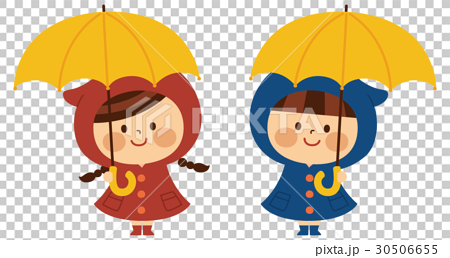 Child Of Raincoat Stock Illustration