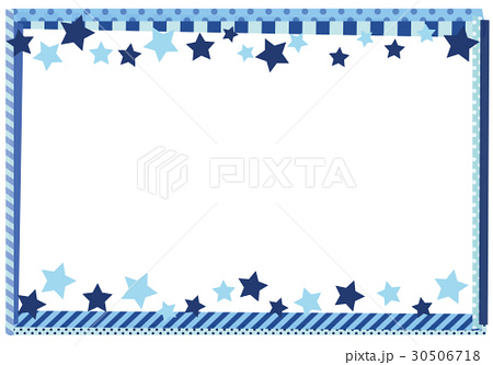 マスキングテープフレーム マリン 星 青のイラスト素材 30506718 Pixta