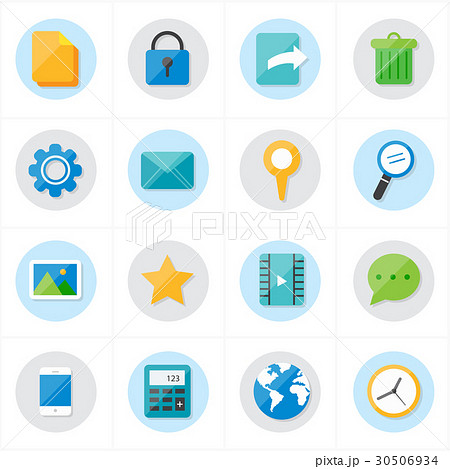 Flat Icons Mobile Icons and Internet Web Icons 30506934