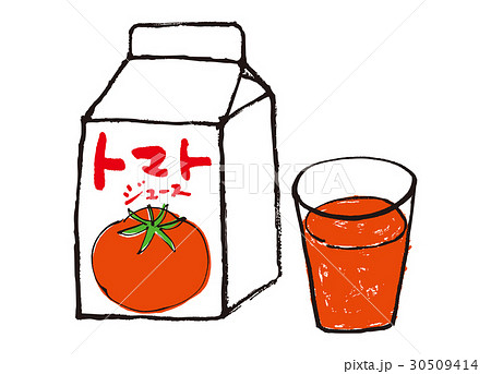 トマトジュース 水彩画のイラスト素材