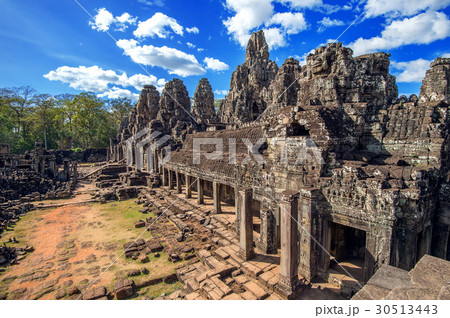 Bayon Temple with giant stone faces, Angkor Wat. 30513443