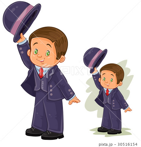 Vector clip art illustration with young boy in 30516154