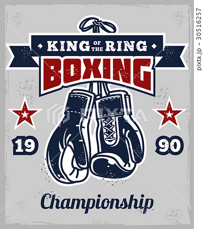 Poster with boxing gloves in retro Poster with boxing gloves in retro 30516257